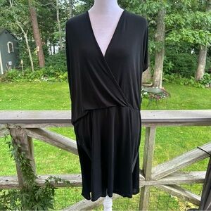 Stella McCartney Made in Italy Stretch Rayon Black Draped Dress Size 40 NWT